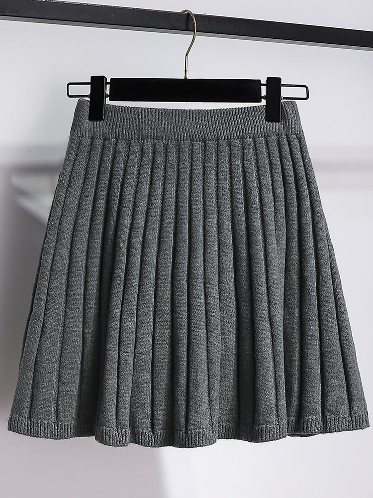 Fake two-piece cardigan + pleated skirt THOM TREND