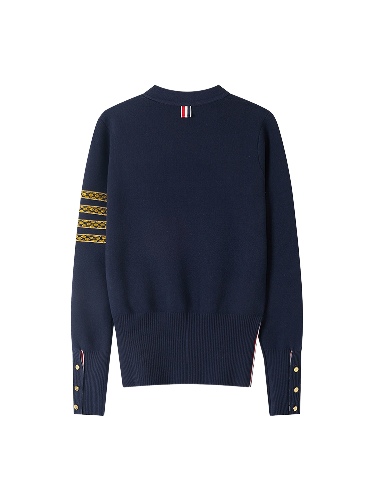 Snake print V-neck wool coat THOM TREND