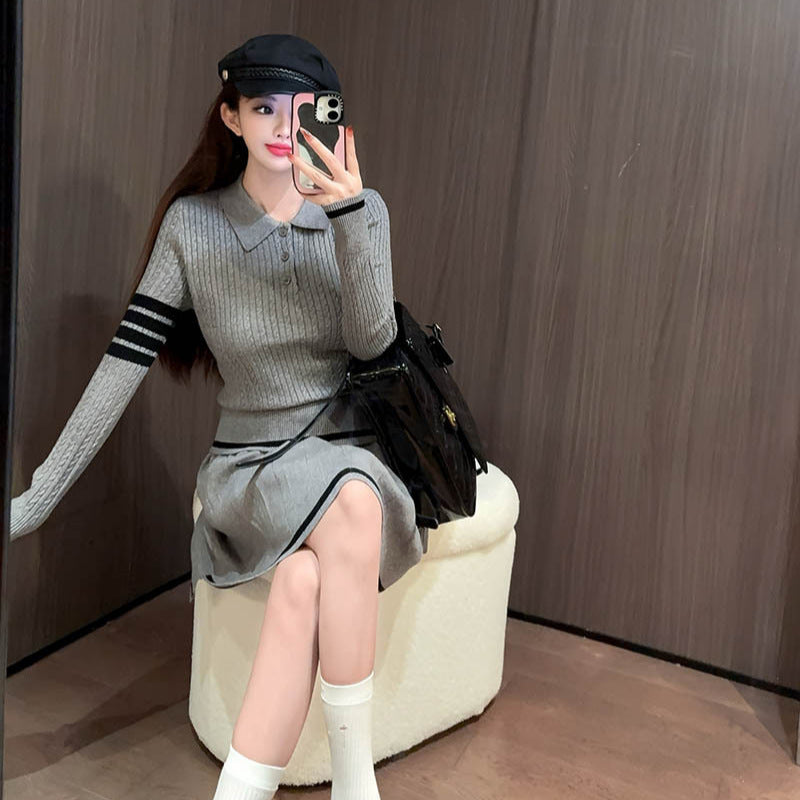 2025Preppy wool casual knit suit