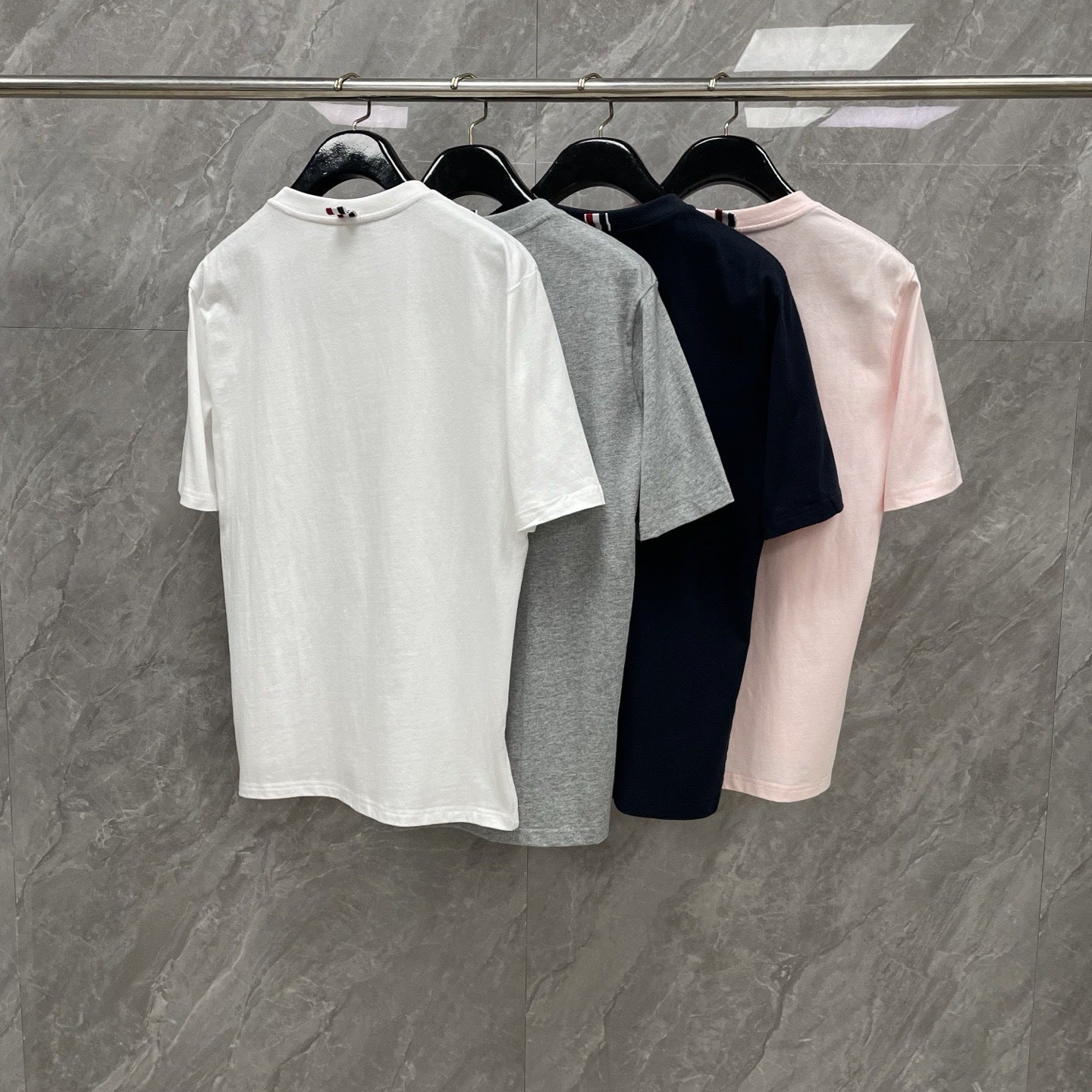 Four-Bar Crew Neck Short Sleeve T-Shirt THOM TREND