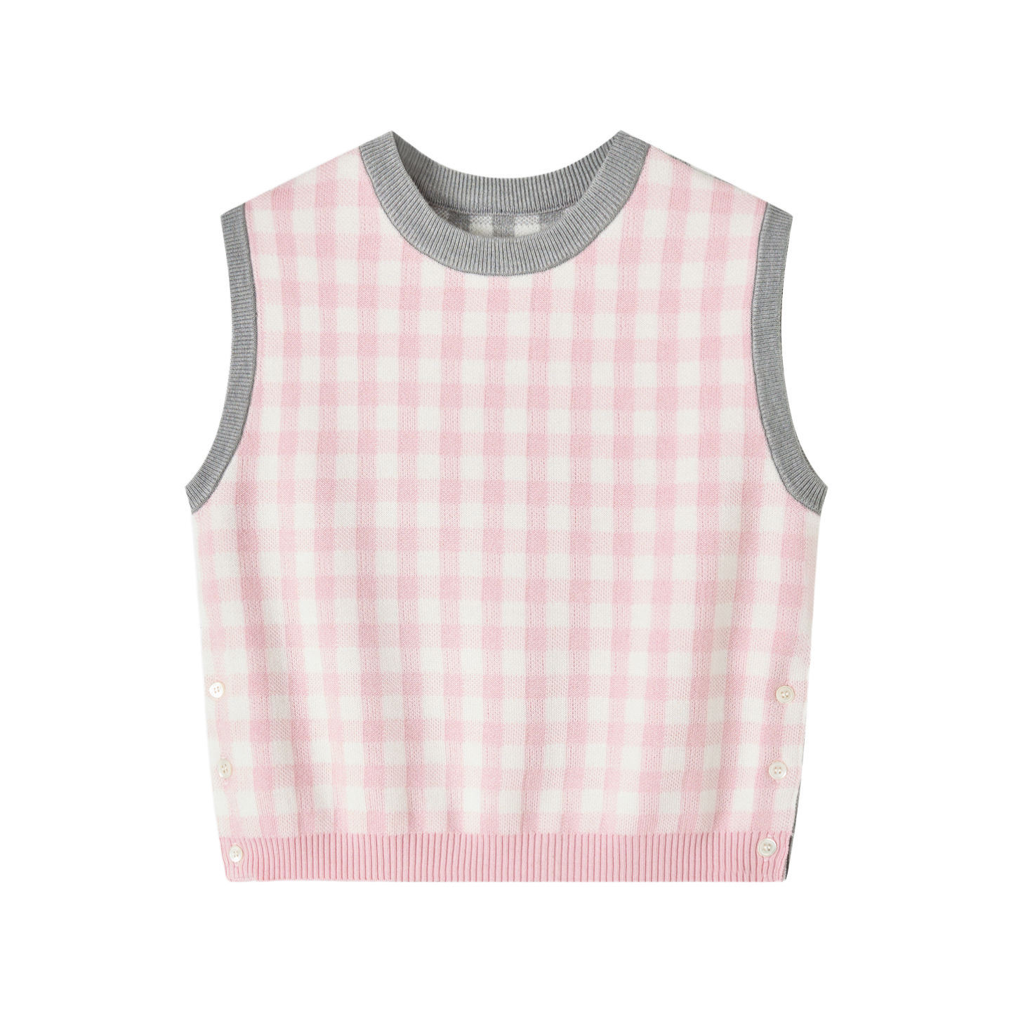 2025SS  Colorblock plaid vest THOM TREND