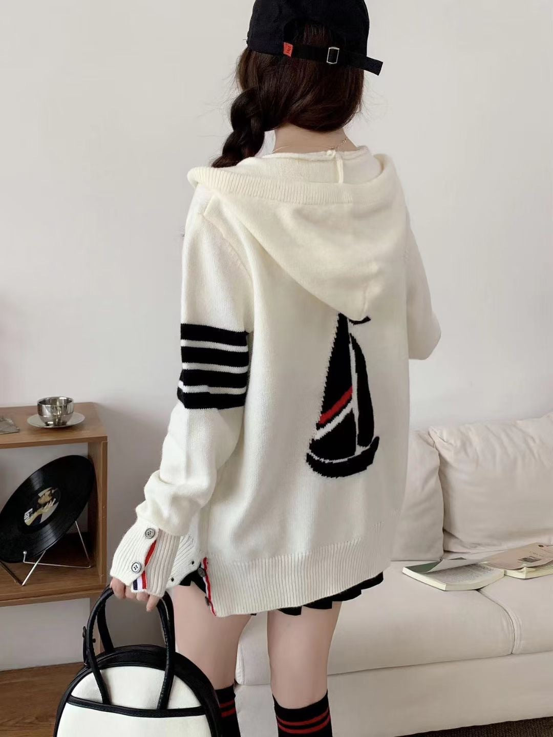 THOM  Sailboat jacquard hoodie THOM TREND