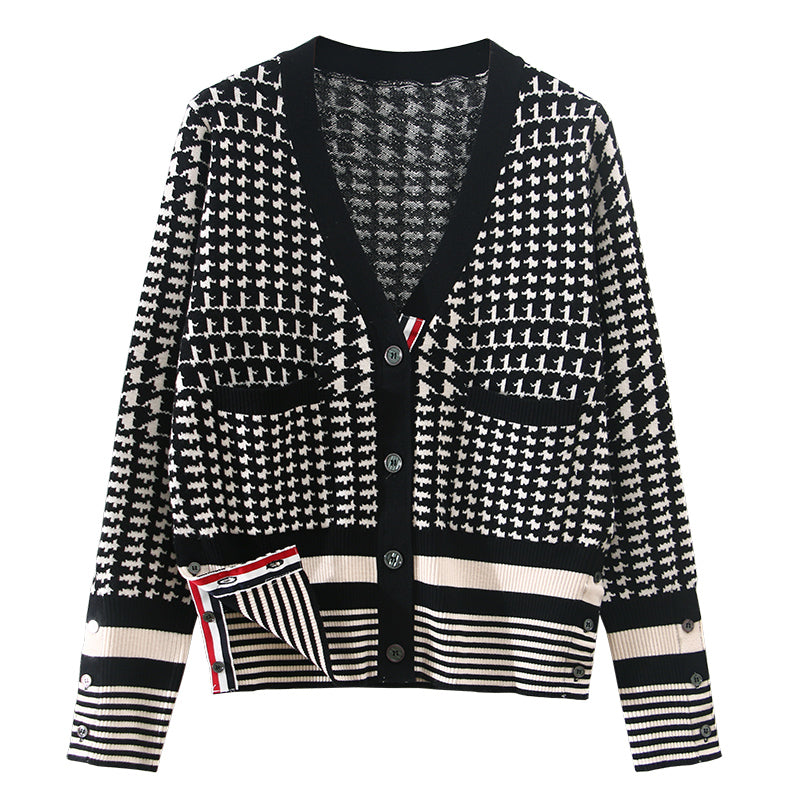 THOM  Houndstooth sweater short coat THOM TREND