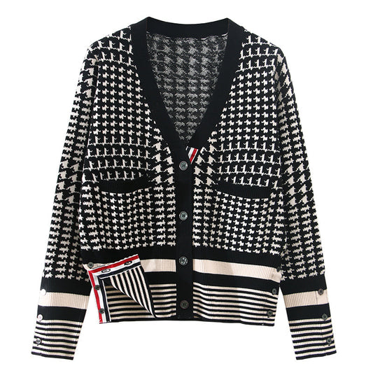 THOM  Houndstooth sweater short coat THOM TREND