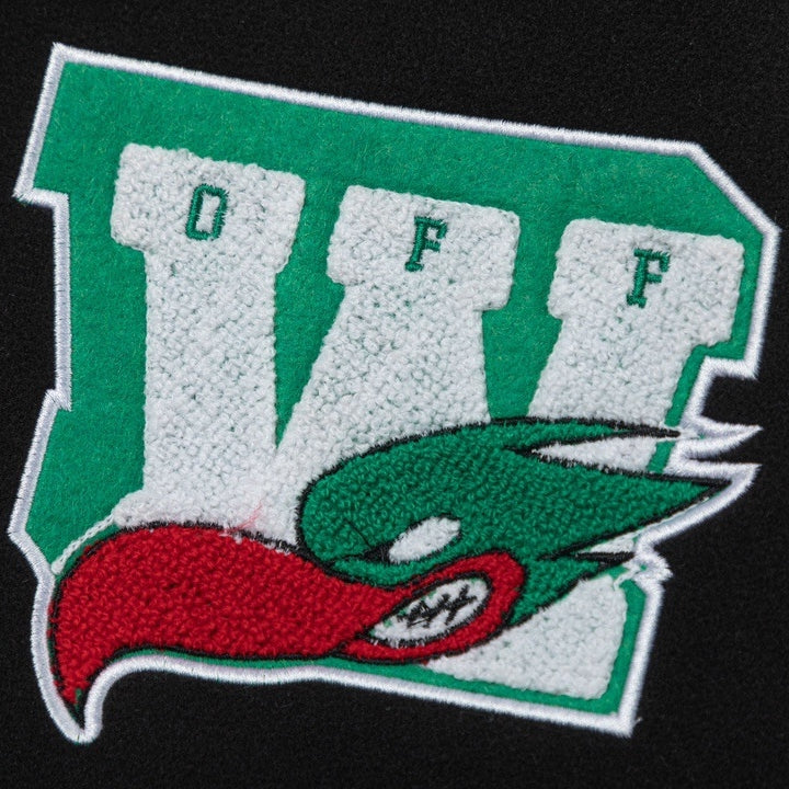 Off-White Black White Green College Varsity Jacket