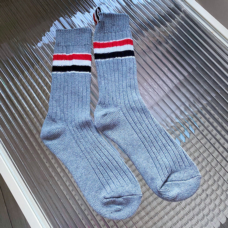 Mid-length four-bar striped socks（复制） THOM TREND
