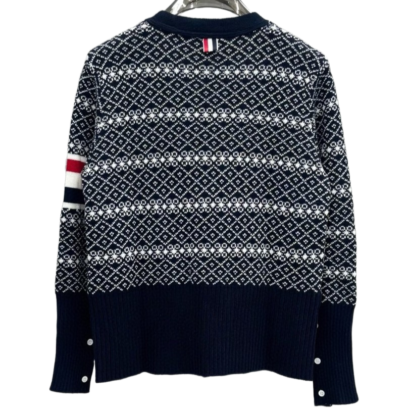 2025SS Plaid V-neck cardigan THOM TREND