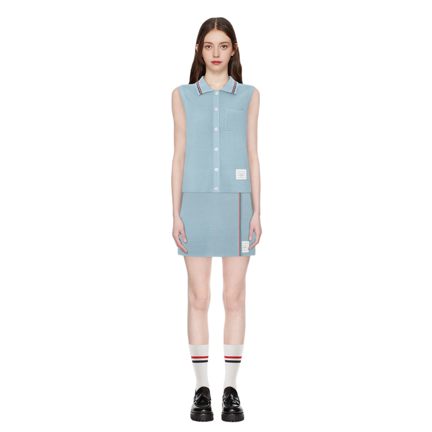 Sleeveless vest top + skirt THOM TREND