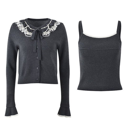 2025SS Cardigan + suspenders set THOM TREND