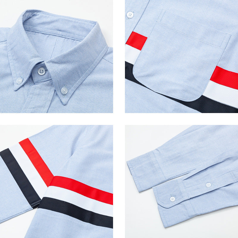 Double Sleeve Patches Contrast Shirt（副本） THOM TREND