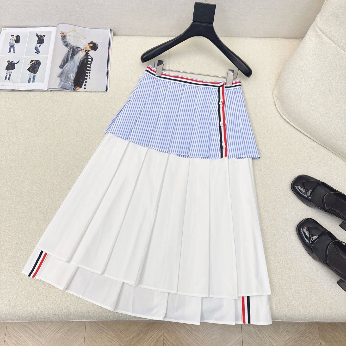 Women's contrast ribbon patchwork skirt THOM TREND