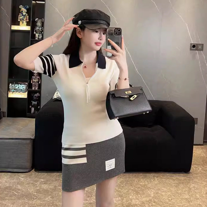 Women's short-sleeved sweater