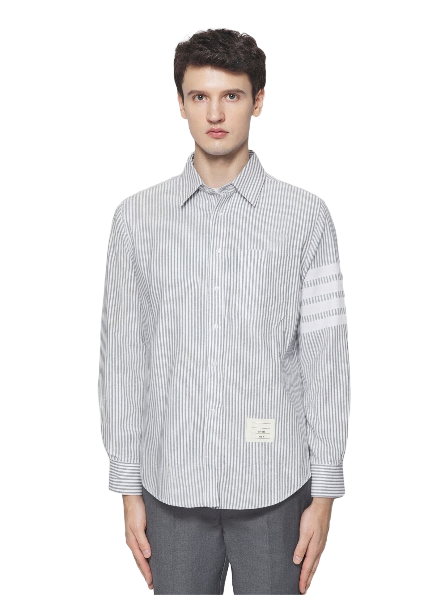 2025SS Striped white stripe shirt THOM TREND