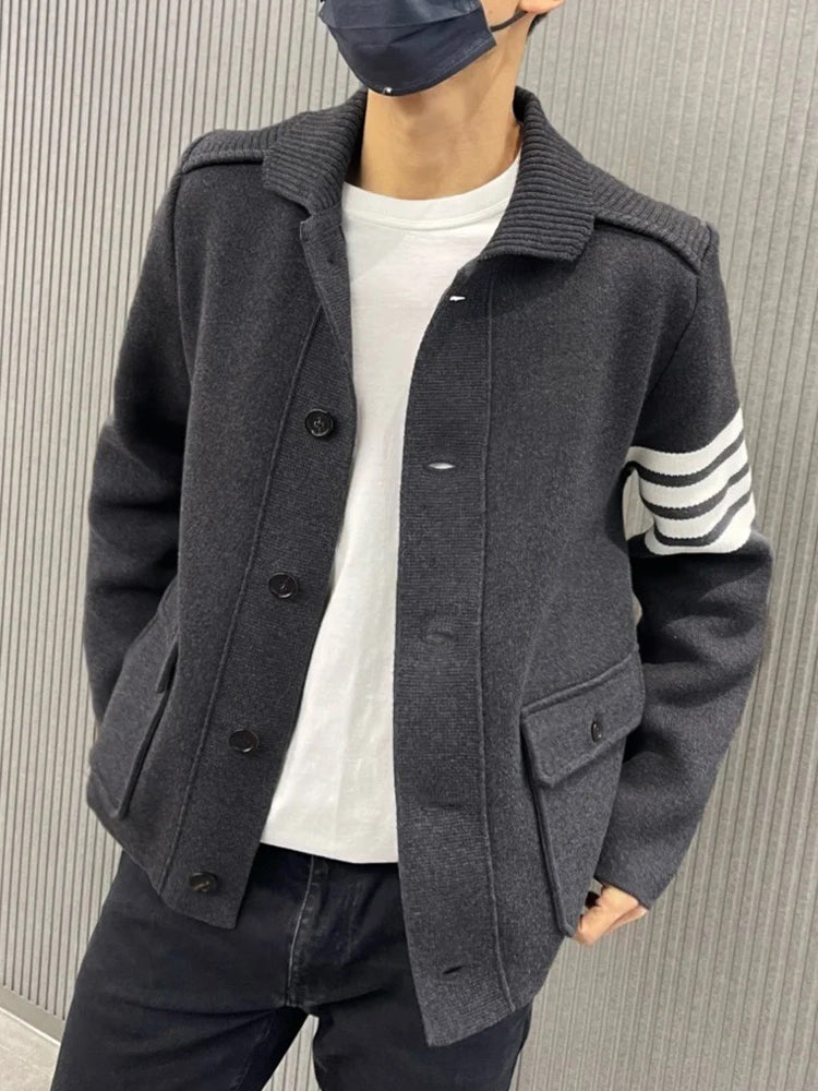 Men's four-bar lapel sweater jacket THOM TREND