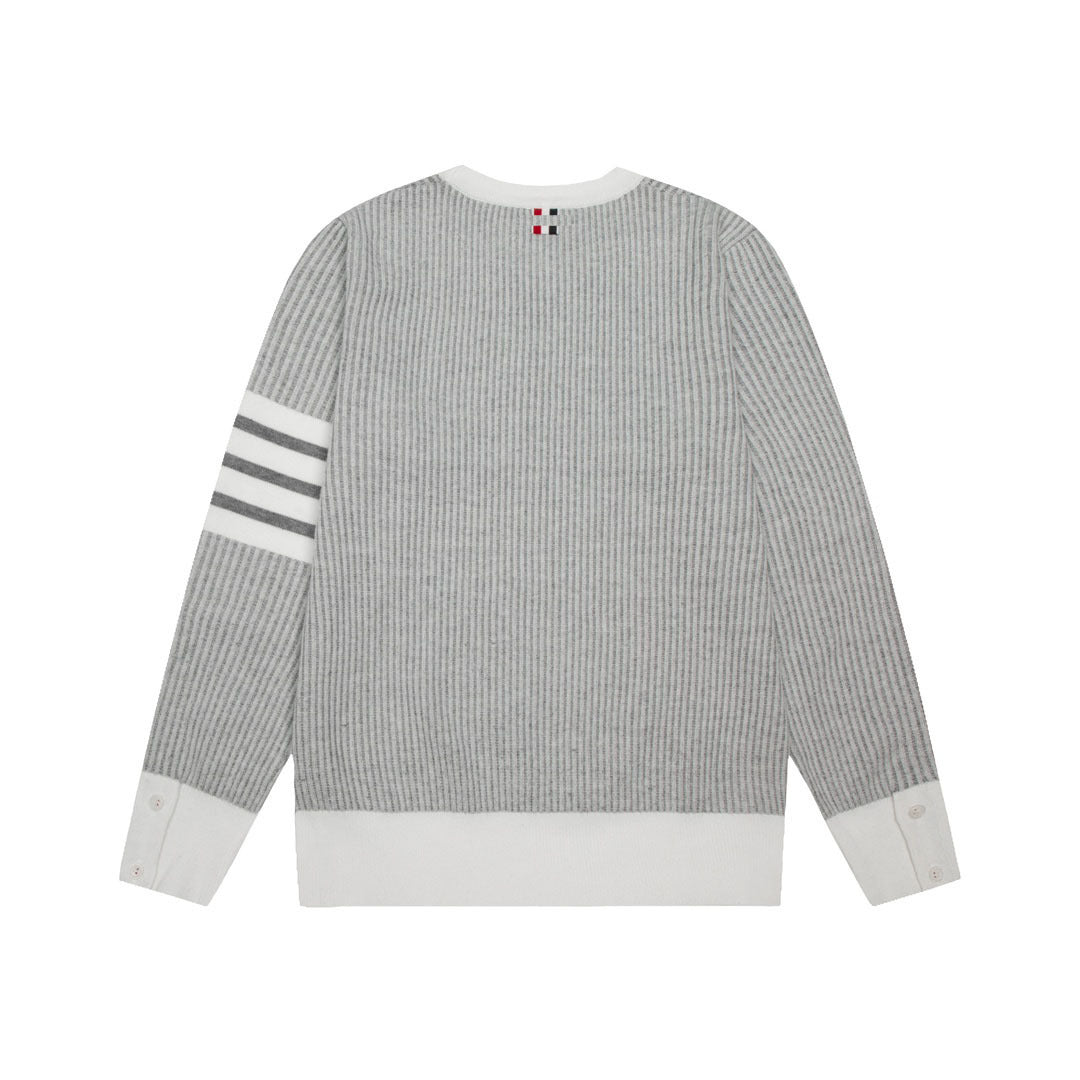 2025SS Colorblock four-bar sweater THOM TREND