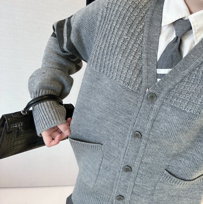 2025SS  Small check cardigan THOM TREND