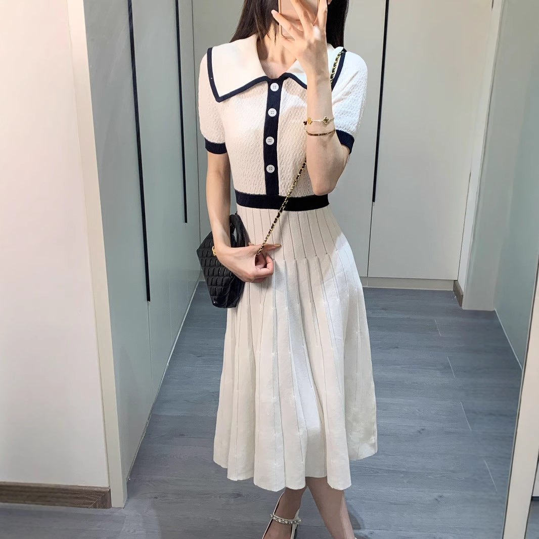 Little Doll Collar Knitted Dress THOM TREND