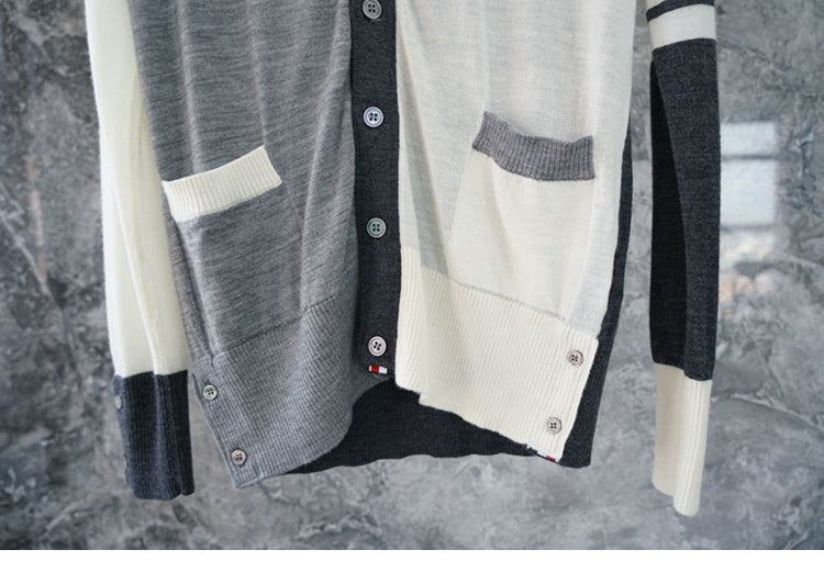 Colorblock Thin Cardigan THOM TREND