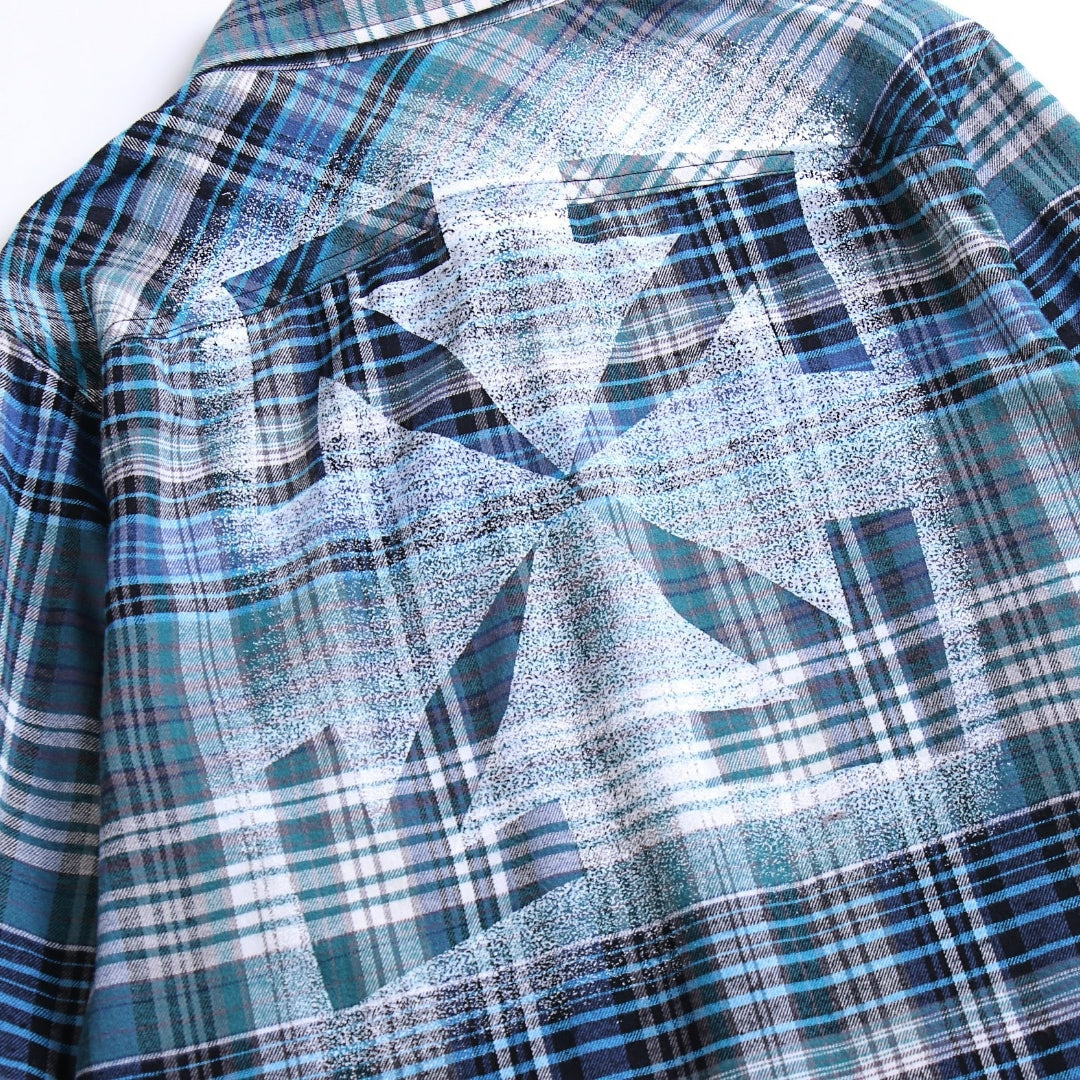 Off-White Men's Arrow Graphic Plaid Overshirt product detail 7