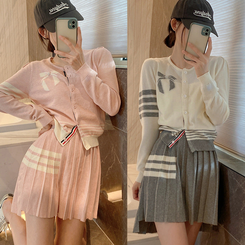 Wool Knit Cardigan Pleated Skirt Set（副本） THOM TREND