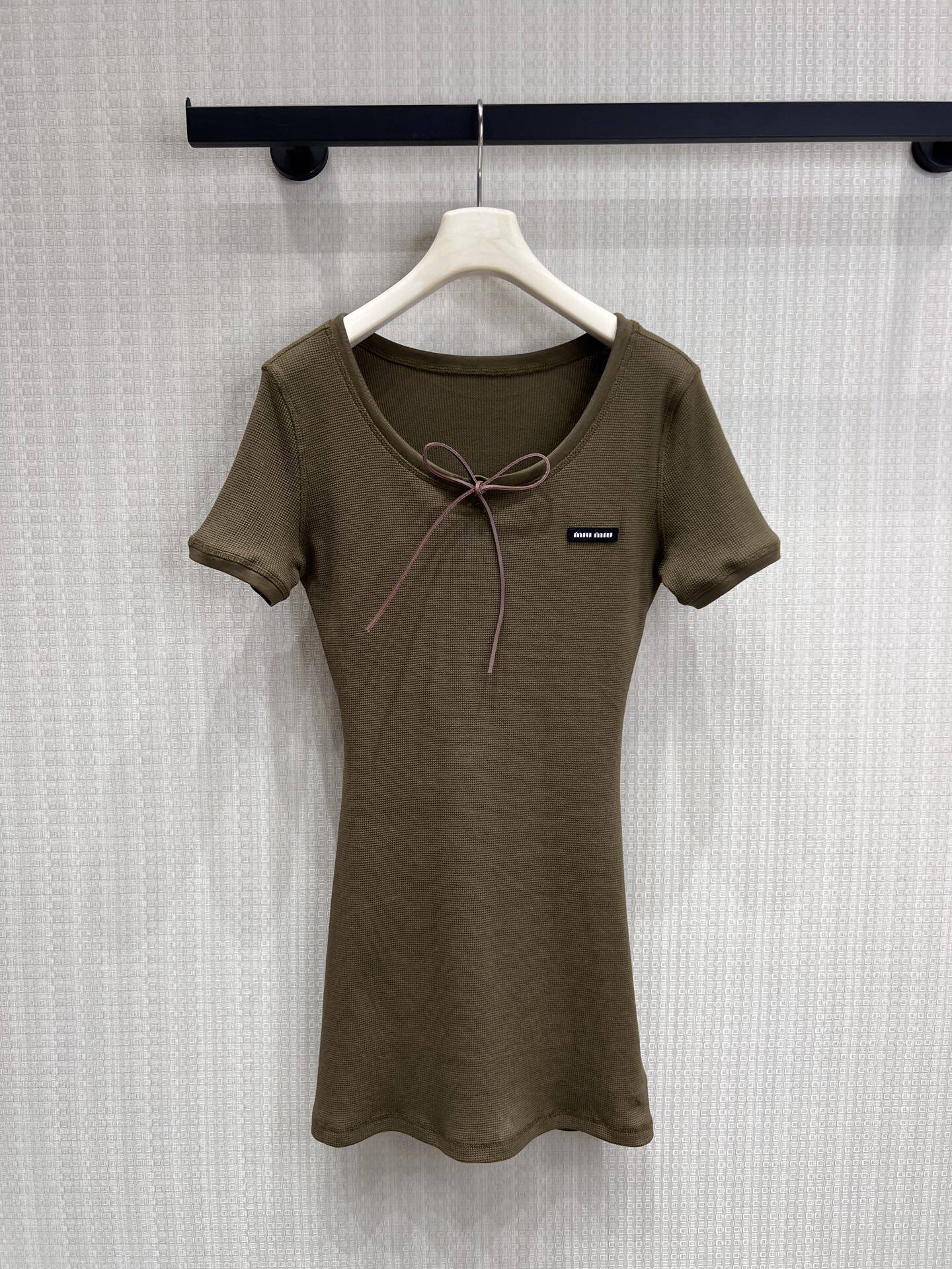 Knit Tie-Front Mini Dress