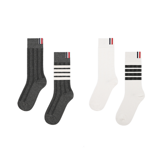 Dark striped four-stripe stockings THOM TREND