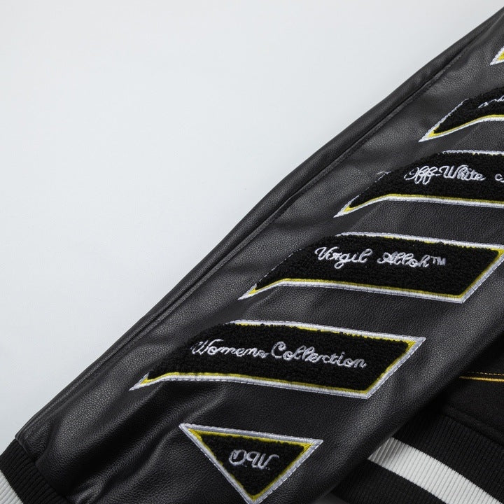 Off-White Black Gold Number 23 Varsity Jacket for Men