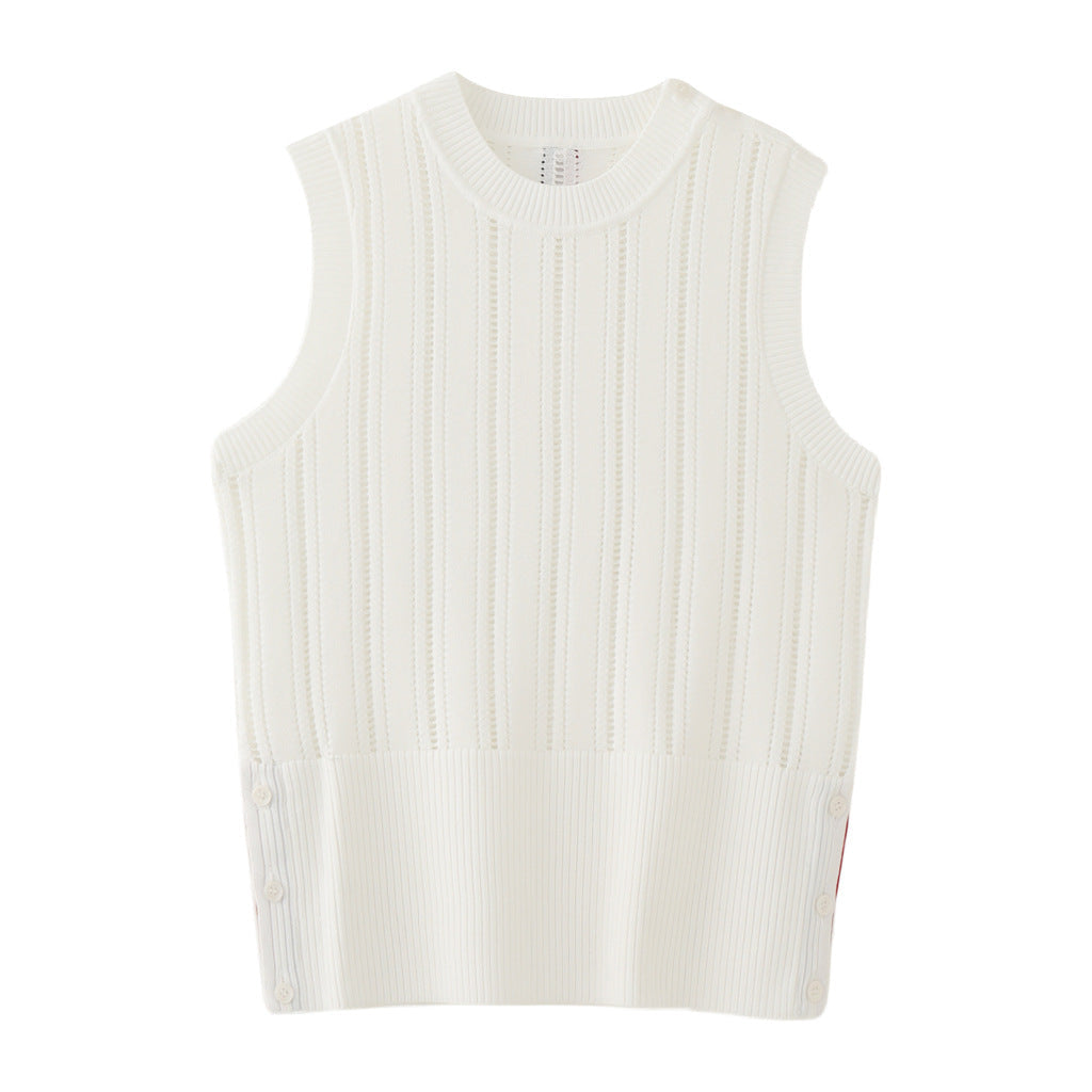 Open-knit sleeveless top