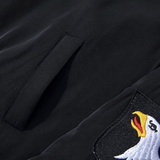 Off-White Black Patch Sleeve Bomber Jacket for Men