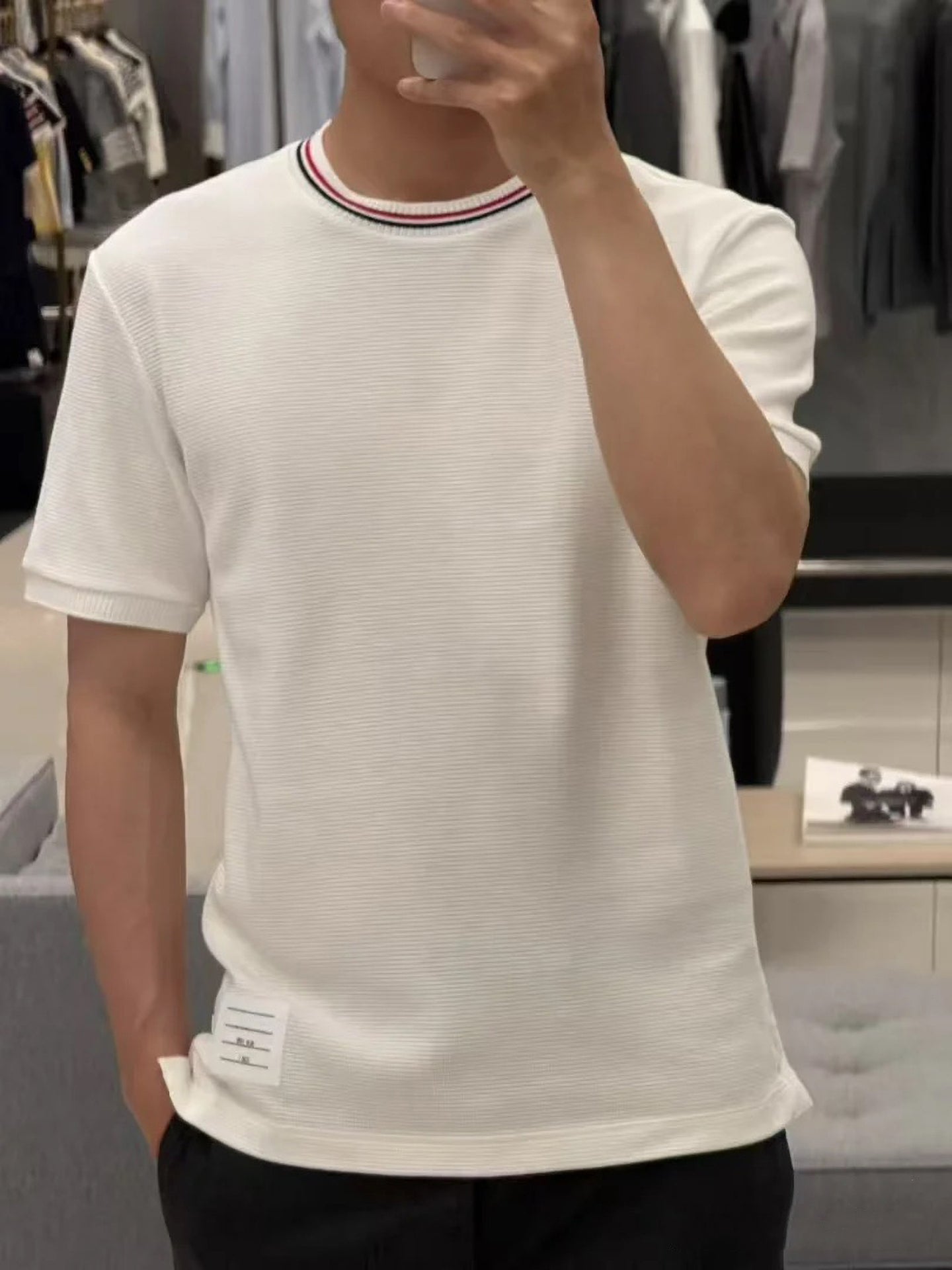 Men's Water Ripple Crew Neck T-Shirt THOM TREND