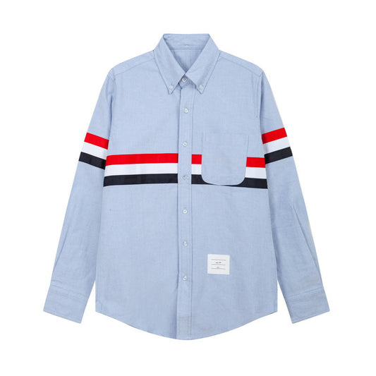 Double Sleeve Patches Contrast Shirt（副本） THOM TREND
