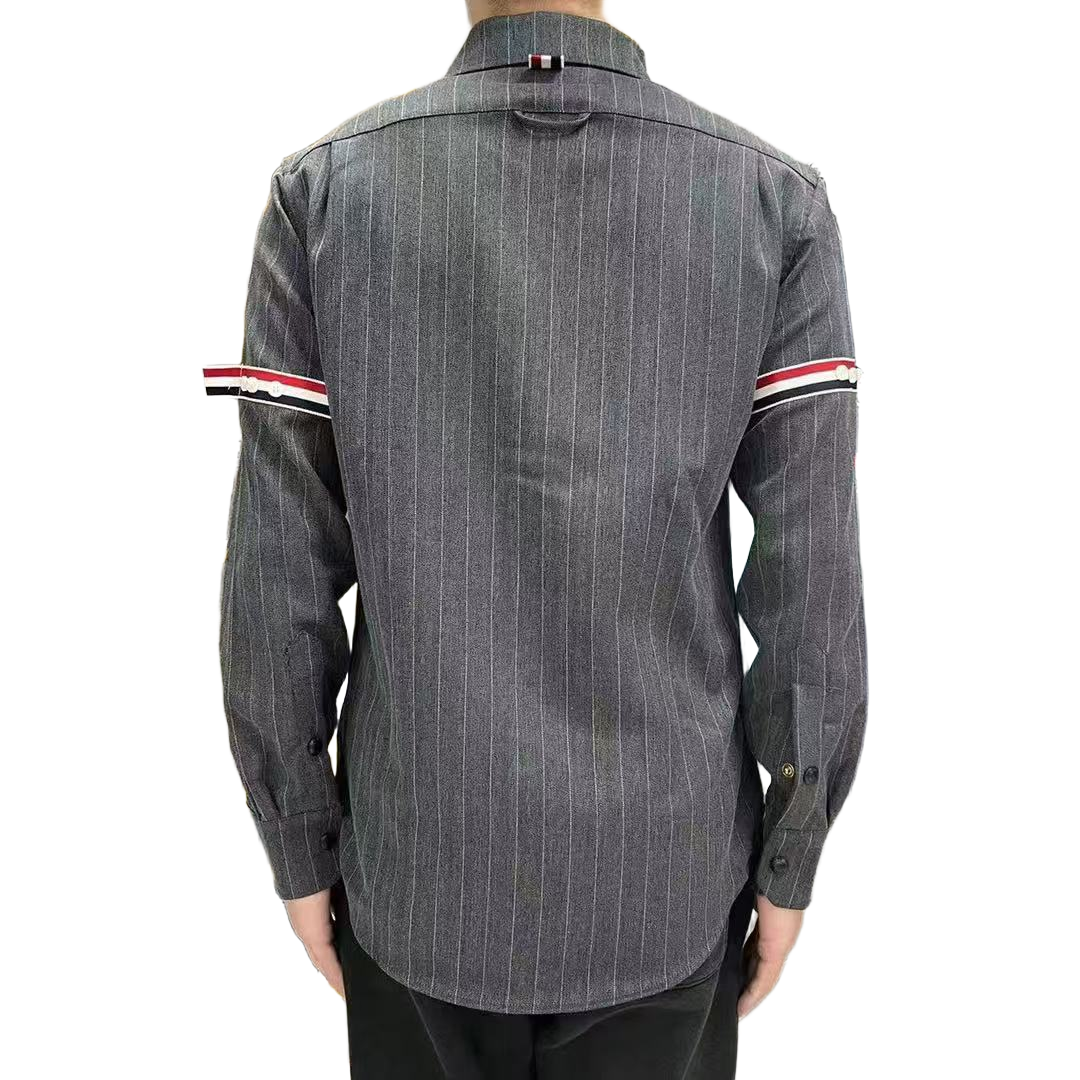 2025SSS striped long-sleeved shirt THOM TREND