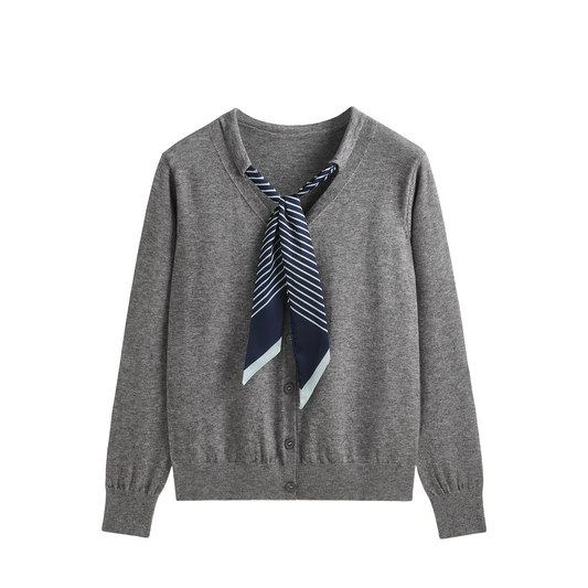 2025SS Tie-knitted scarf bow cardigan  TREND