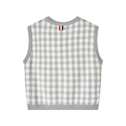 2025SS  Colorblock plaid vest THOM TREND