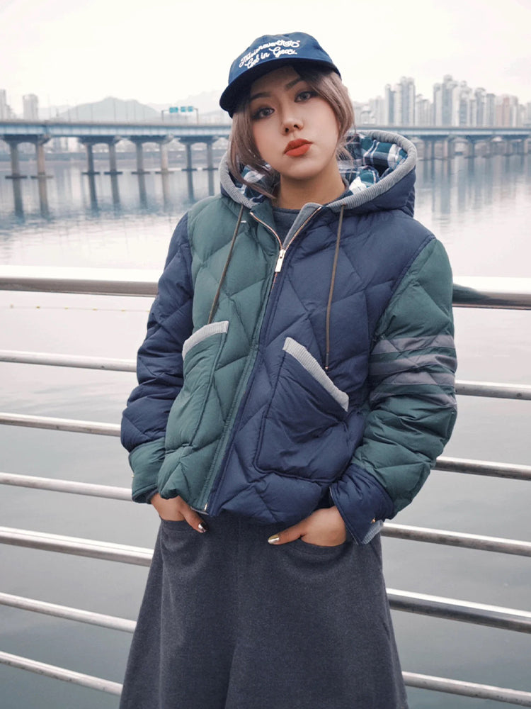 2025SS Women's Colorblock Hooded Jacket THOM TREND