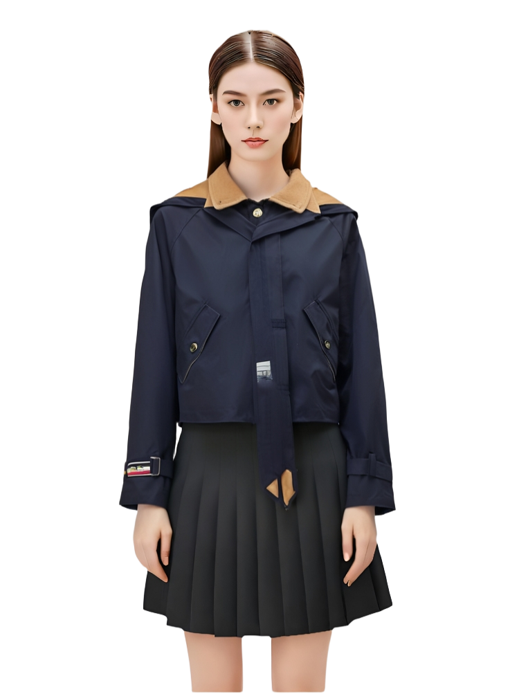 2025SS Women's Corduroy Contrast Tie Short Jacket THOM TREND