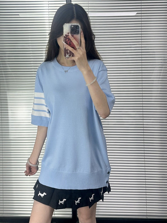 Women's four-bar v-neck cardigan（副本） THOM TREND