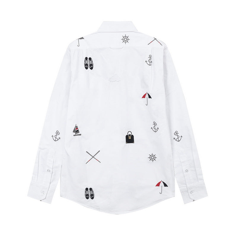 Men's four-stripe inner placket shirt（副本） THOM TREND