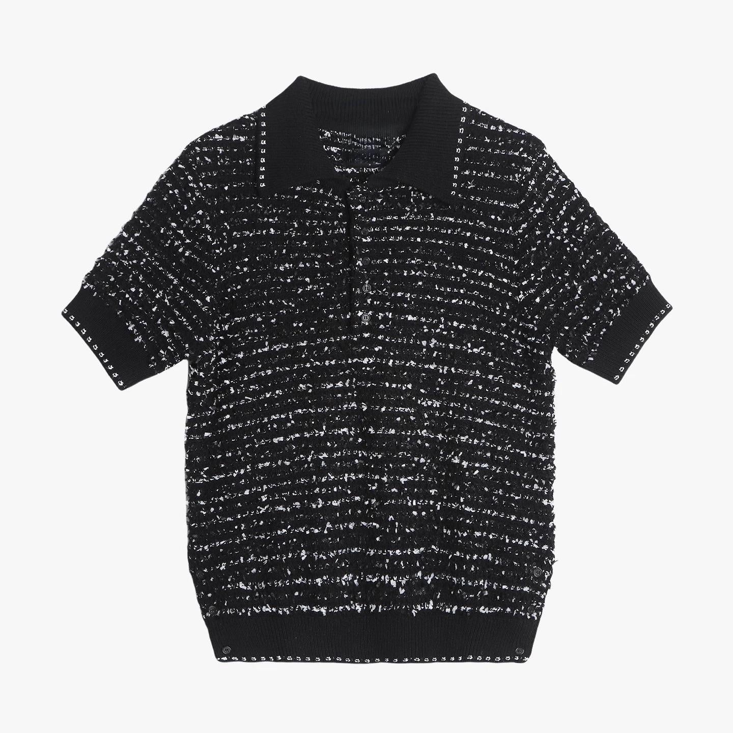 2025SS Unisex Tweed POLO Short Sleeve THOM TREND