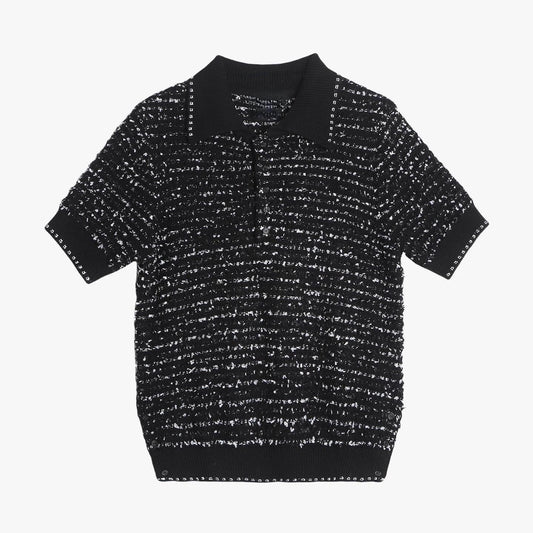 2025SS Unisex Tweed POLO Short Sleeve THOM TREND