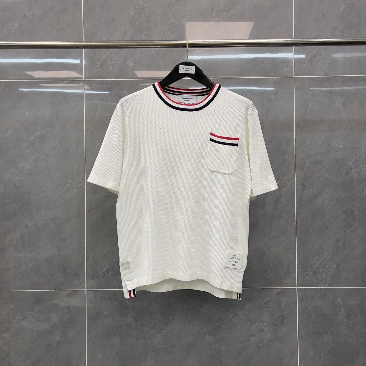 Front and back colorblock short-sleeved T-shirt（副本） THOM TREND