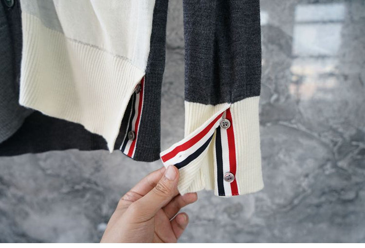 Colorblock Thin Cardigan THOM TREND