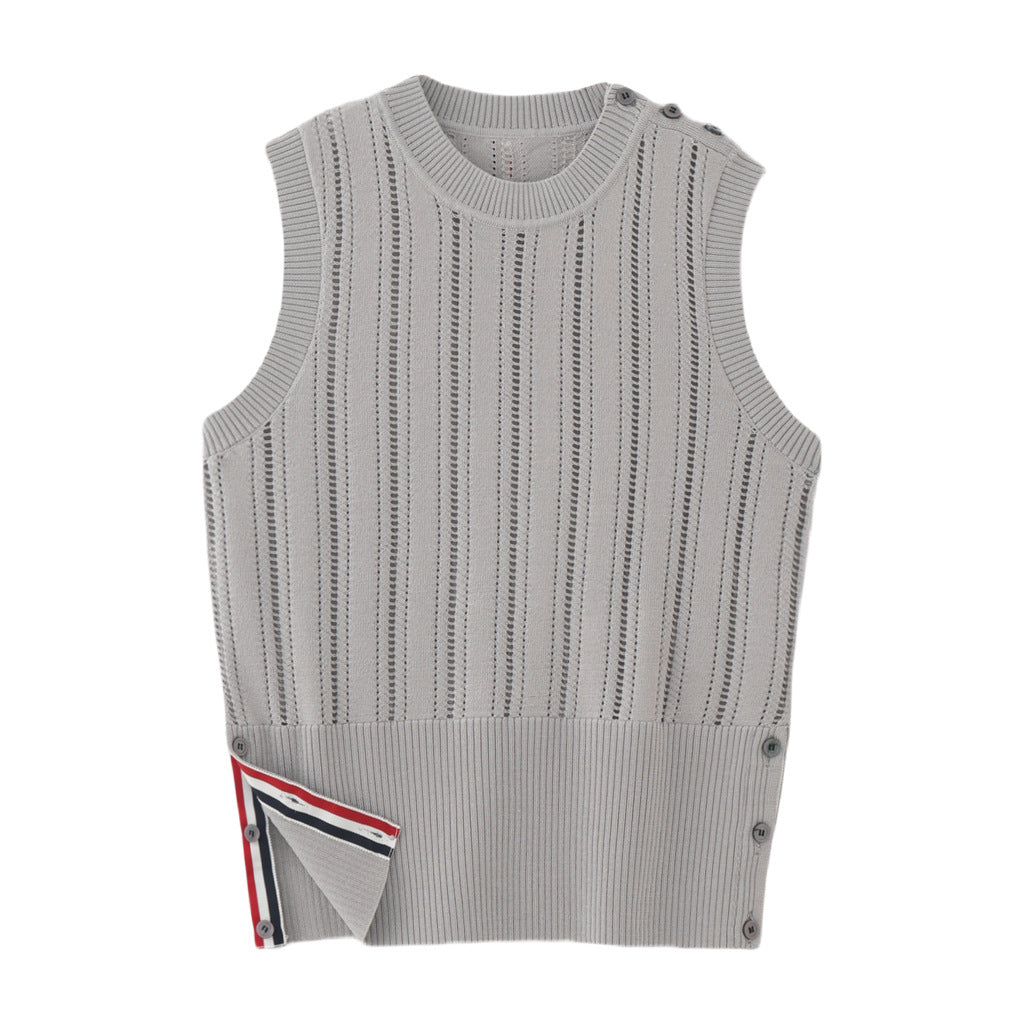 Open-knit sleeveless top