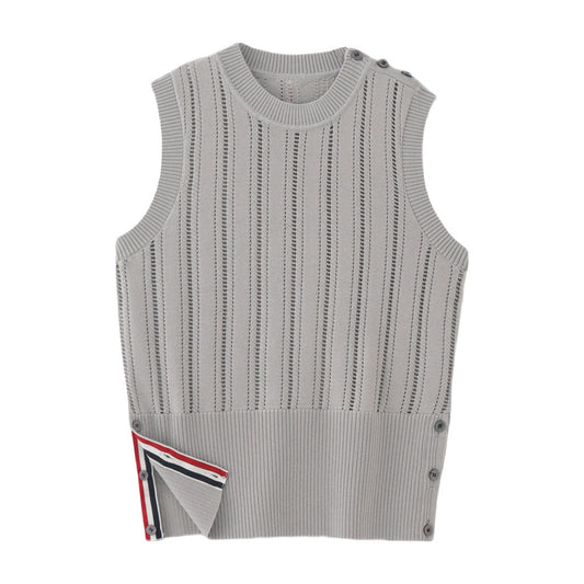 Open-knit sleeveless top