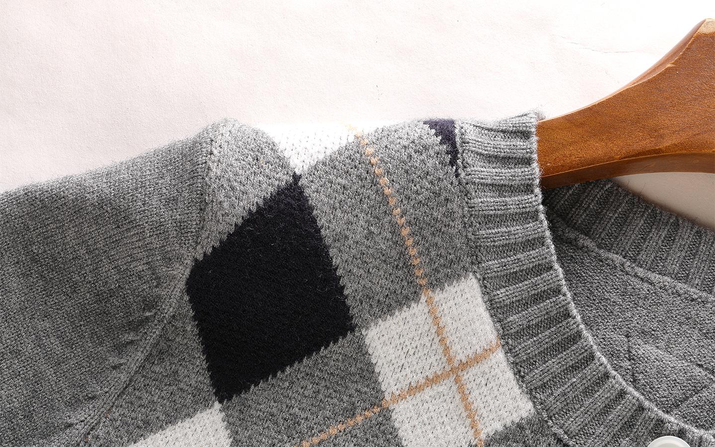 2025SS Diamond check cardigan THOM TREND