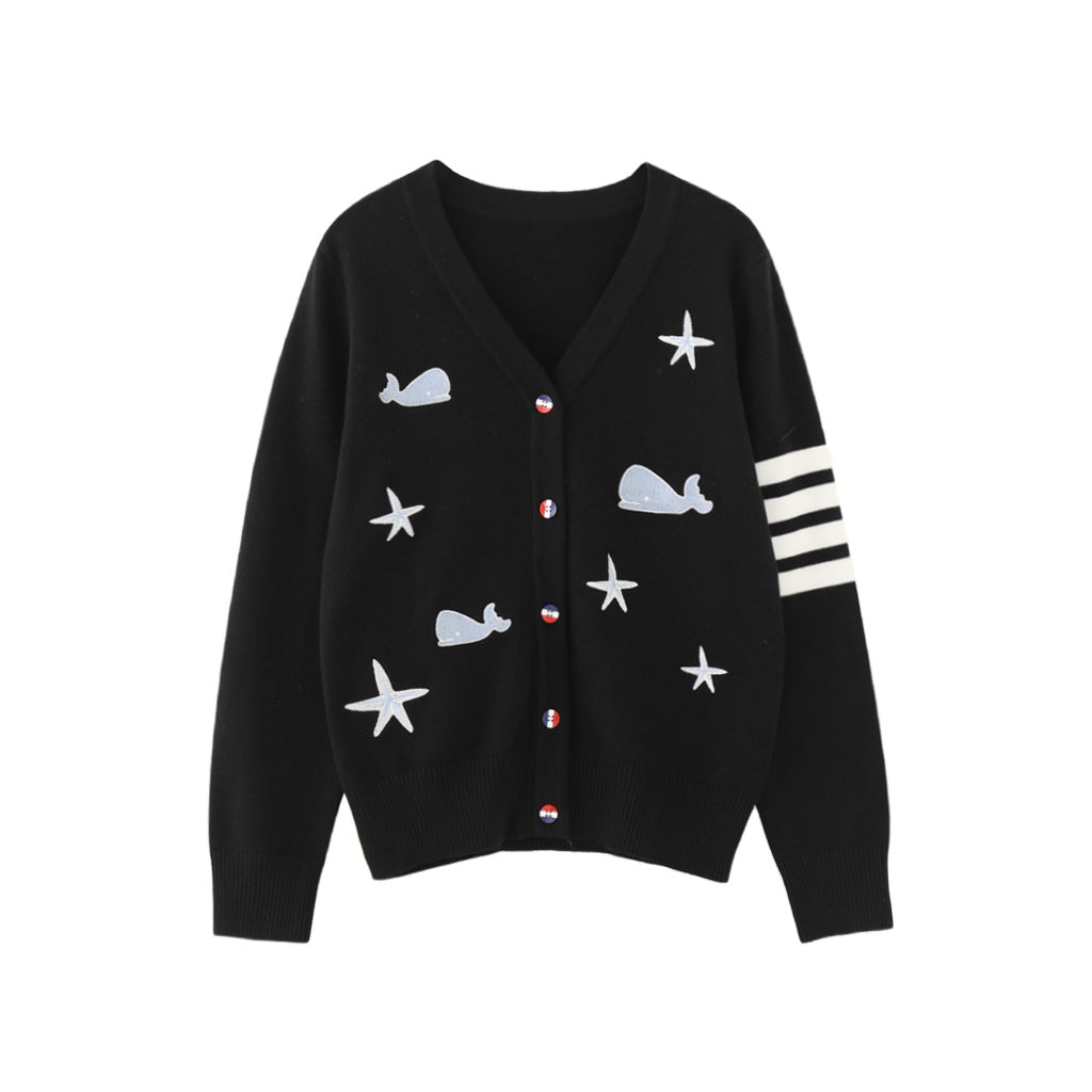 Women's V-neck cardigan