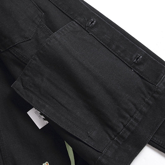 Off-White Black Tonal Handshake Arrow Denim Jacket for Men