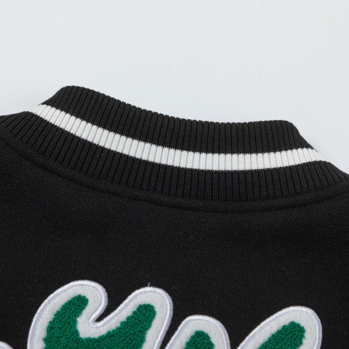 Off-White Black White Green College Varsity Jacket