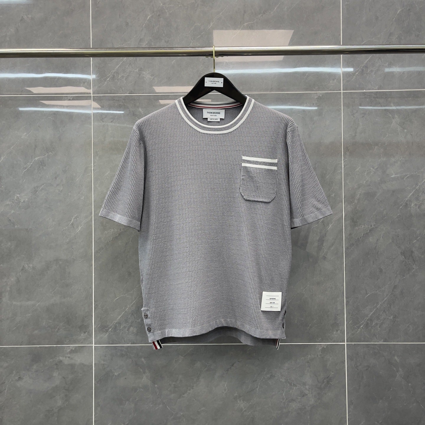 Front and back colorblock short-sleeved T-shirt（副本） THOM TREND