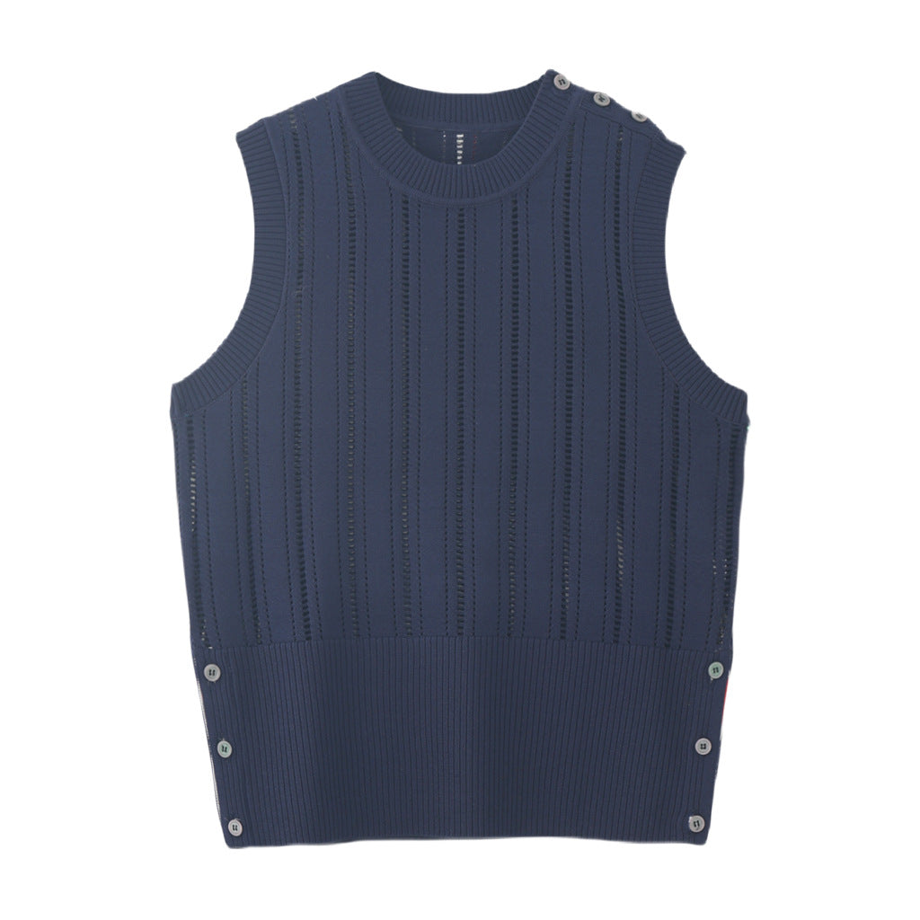 Open-knit sleeveless top